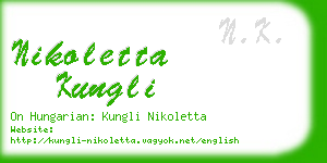 nikoletta kungli business card